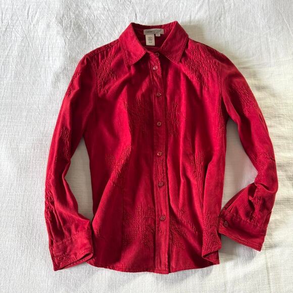 Coldwater Creek Western Red Button Down  - PXS - Picture 1 of 8